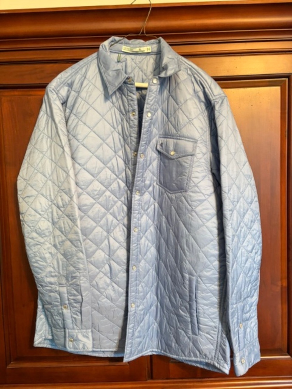 Criquet Blue Quilted Mens Shirt Jacket NWOT XL